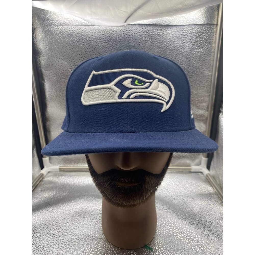 New Era Seattle Seahawks NFL Men 7 1/4 Blue 59FIFTY Fitted Hat Gameday Cap